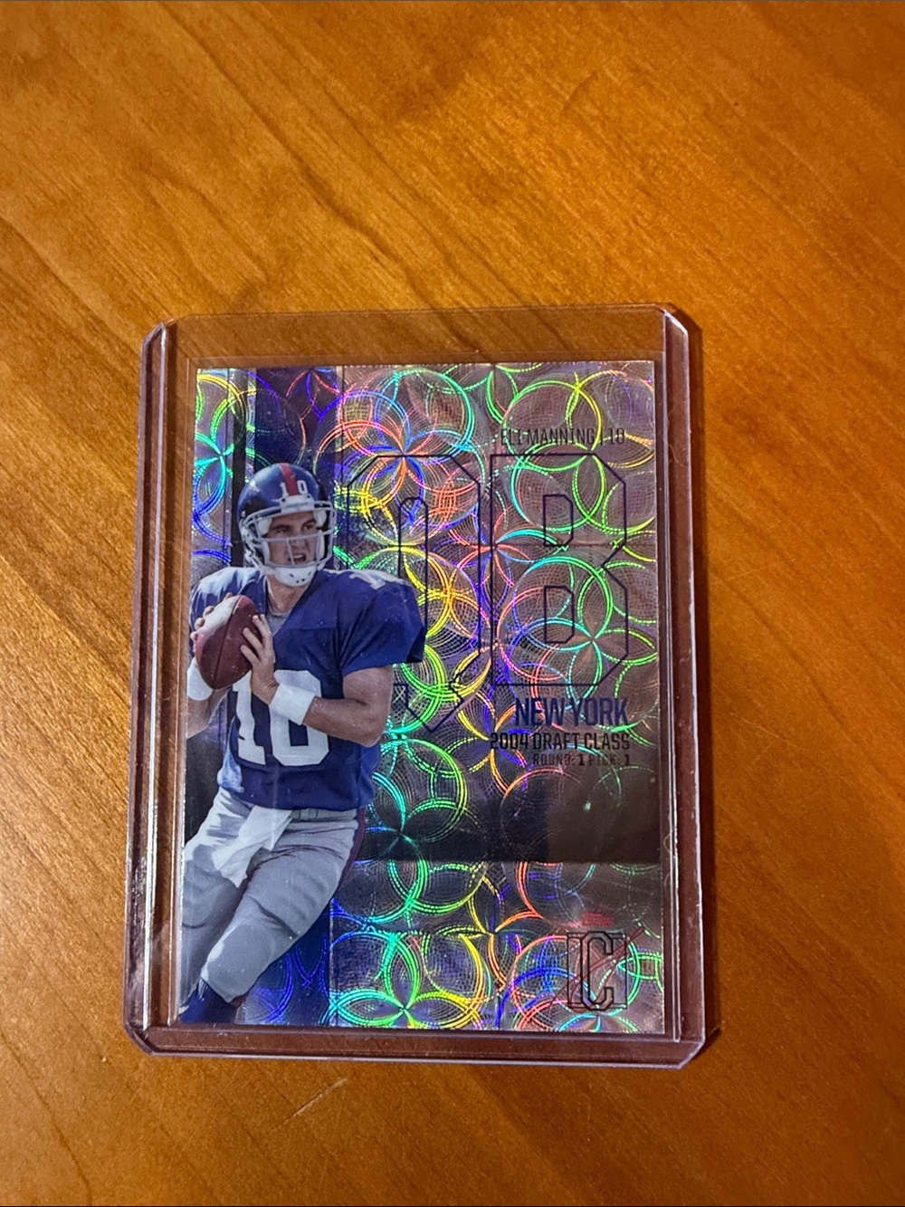 Topps Holographic Football Card - Blue Jersey